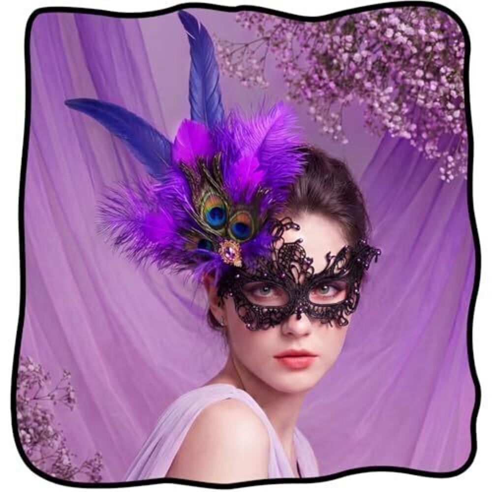 1000 Peacock Feather Venetian Mask, Lace Masquerade Masks , Accessories